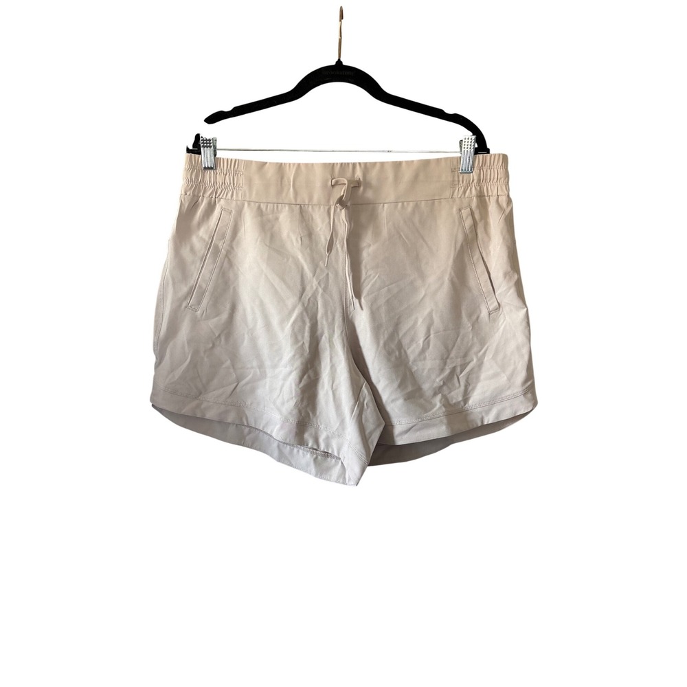 RBX Mens Large Beige Athletic Drawstring Workout Shorts with Pockets L 0502